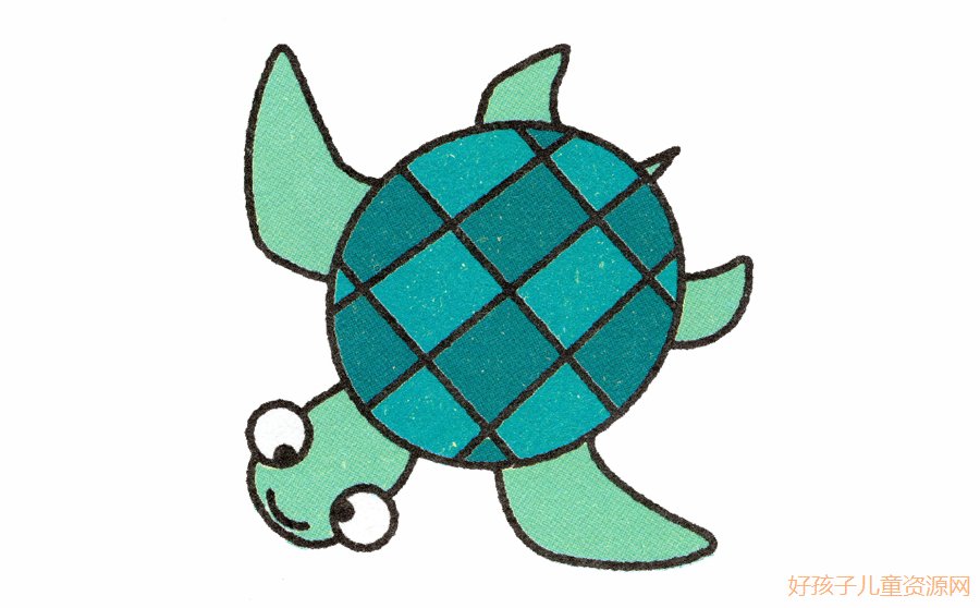小海龟简笔画怎么画,小海龟简笔画的画法步骤