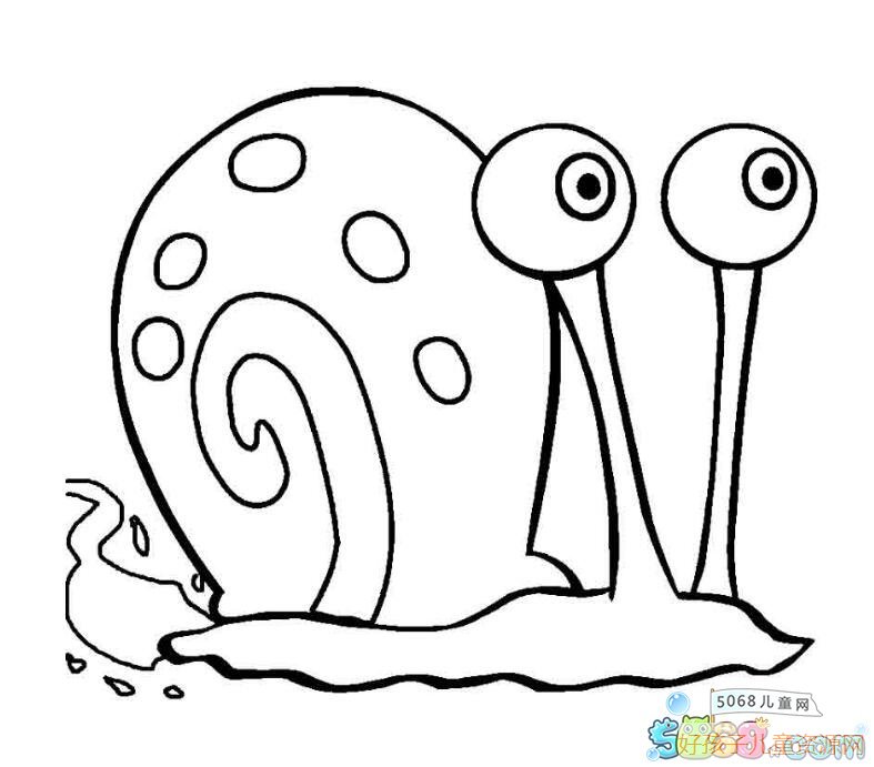 大眼睛的小蜗牛卡通蜗牛儿童简笔画图片欣赏