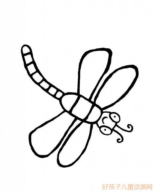 一只小蜻蜓夏天动物儿童简笔画