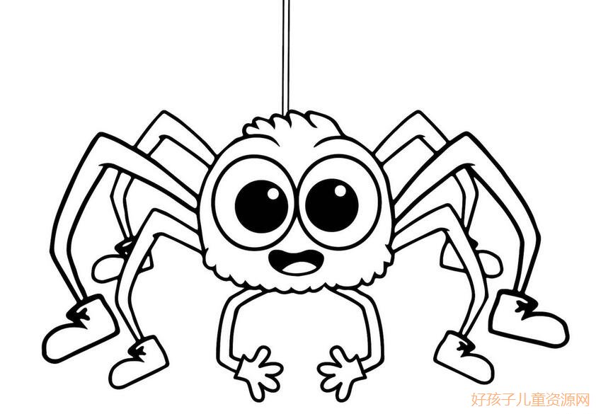 可爱的蜘蛛卡通昆虫儿童简笔画