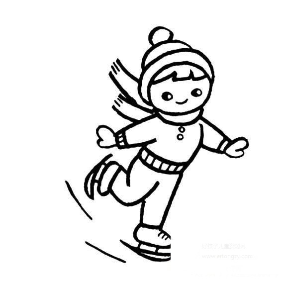 滑雪简笔画,滑雪的简笔画画法