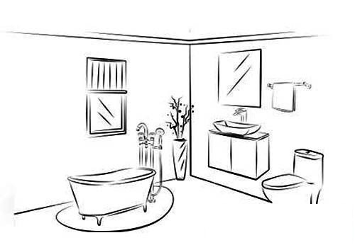 洗手间 浴室简笔画简单漂亮画法,洗手间 浴室画法