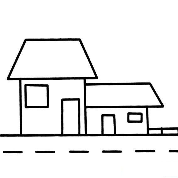 建筑简笔画简单漂亮小房子的画法,建筑画法