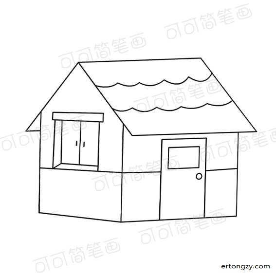 小房子简单画法建筑物简笔画简单漂亮,小房子简单画法