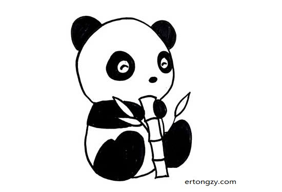 学习资源 儿童绘画 儿童简笔画大全 动物简笔画    首先画出小熊猫的