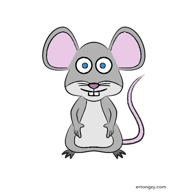 简单五步教你画小老鼠简笔画_动物简笔画