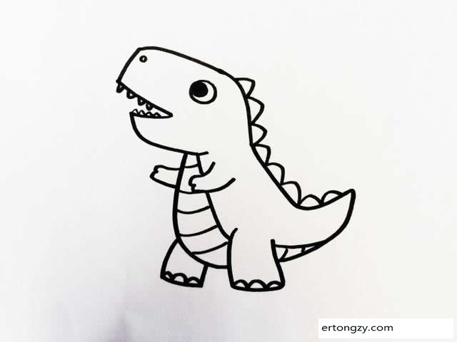 一组恐龙简笔画图片素材_动物简笔画