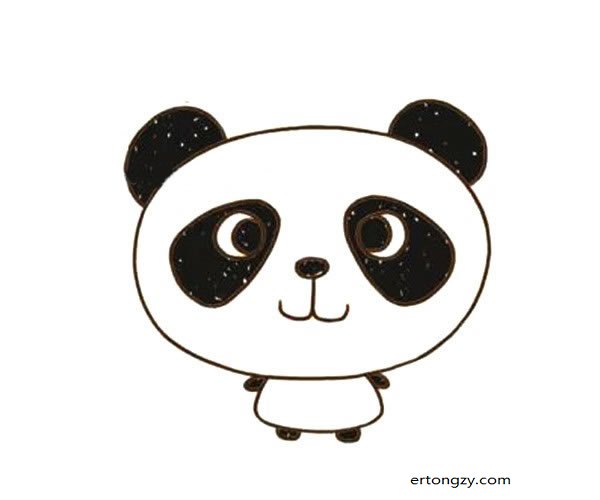 可爱的大头熊猫简笔画图片