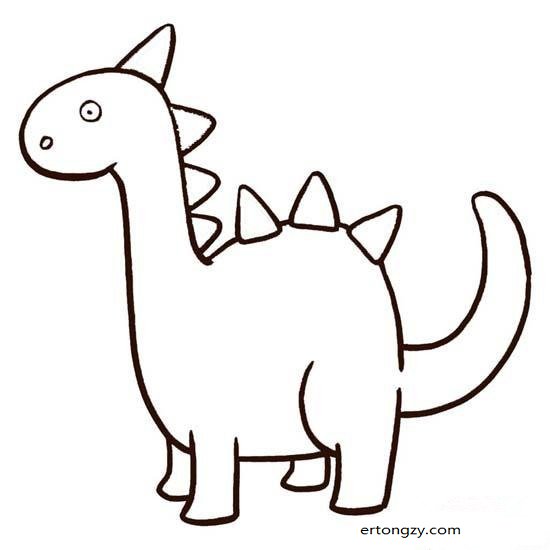 简单的儿童画恐龙简笔画图片_动物简笔画_ertongzy.com
