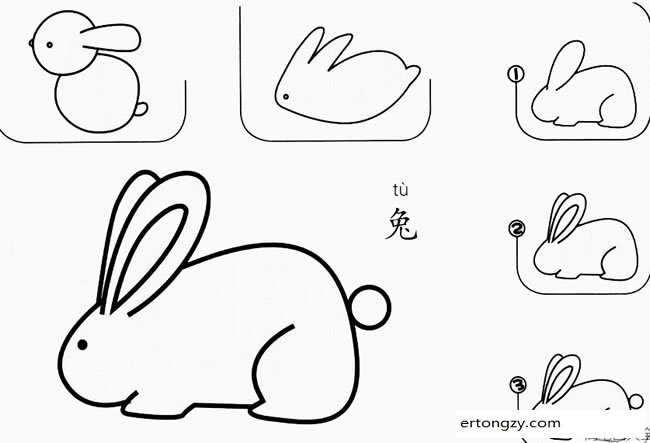 兔子怎么画简笔画图片_动物简笔画