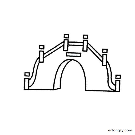 单拱桥的正面画法