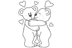 两只相爱的小熊简笔画图片